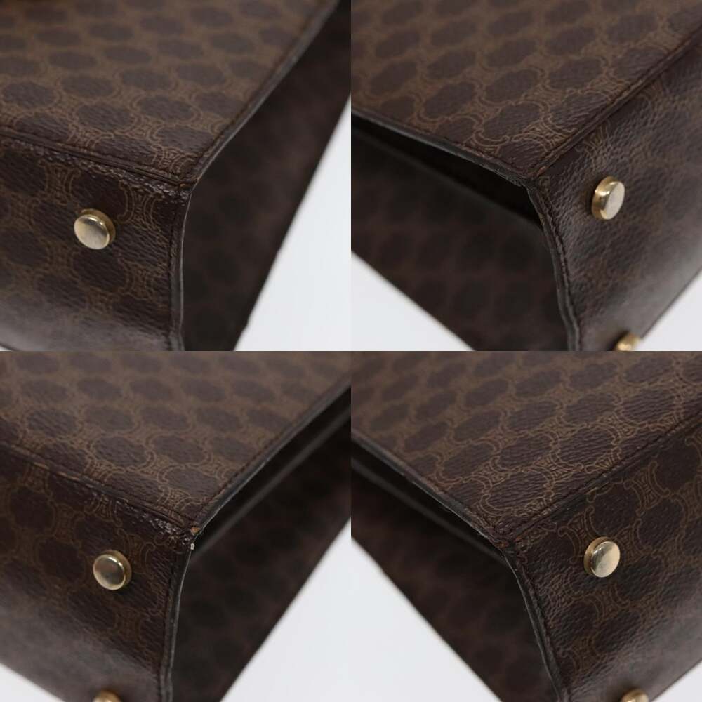 CELINE Macadam Canvas Shoulder Bag Pvc Leather Brown Gold - Picture 10 of 13